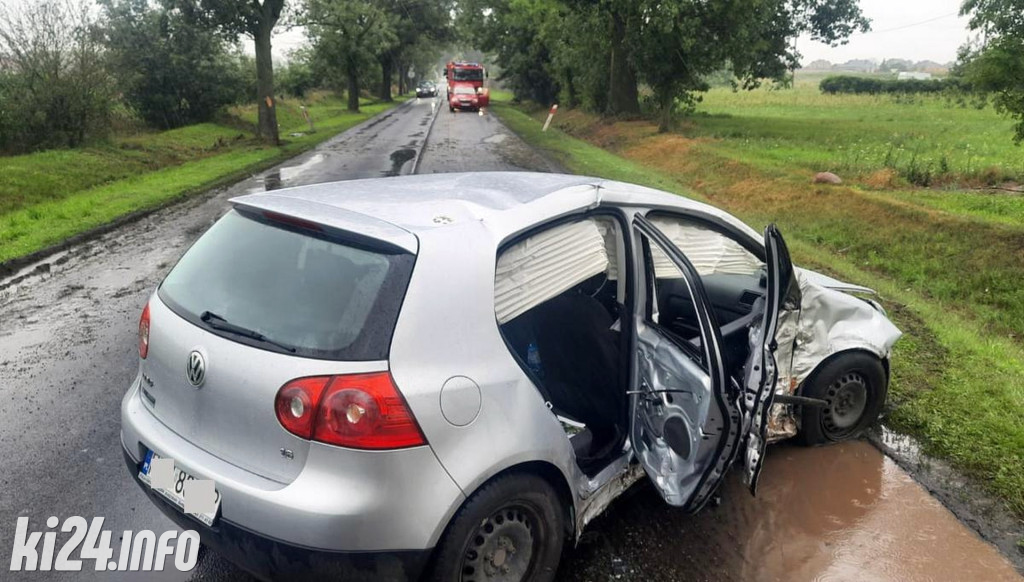 Uderzył w drzewo, pasażerka trafiła do szpitala