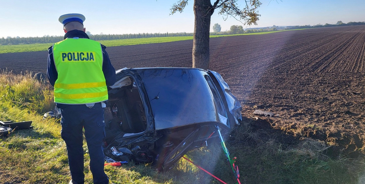Wypadek opla na DK62