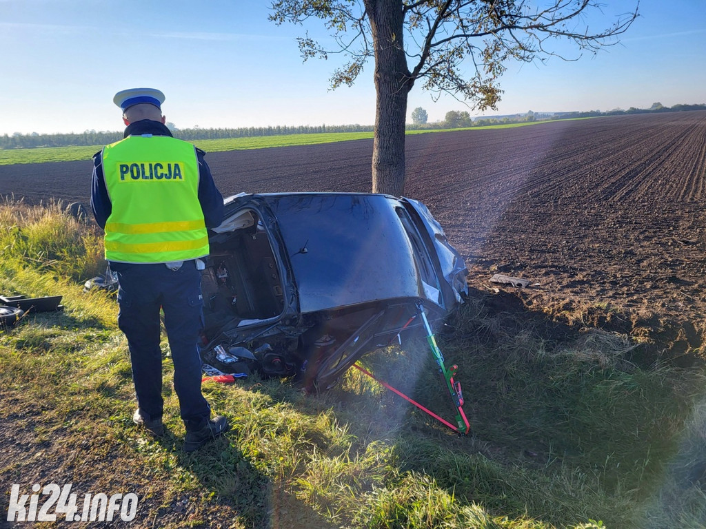 Wypadek opla na DK62