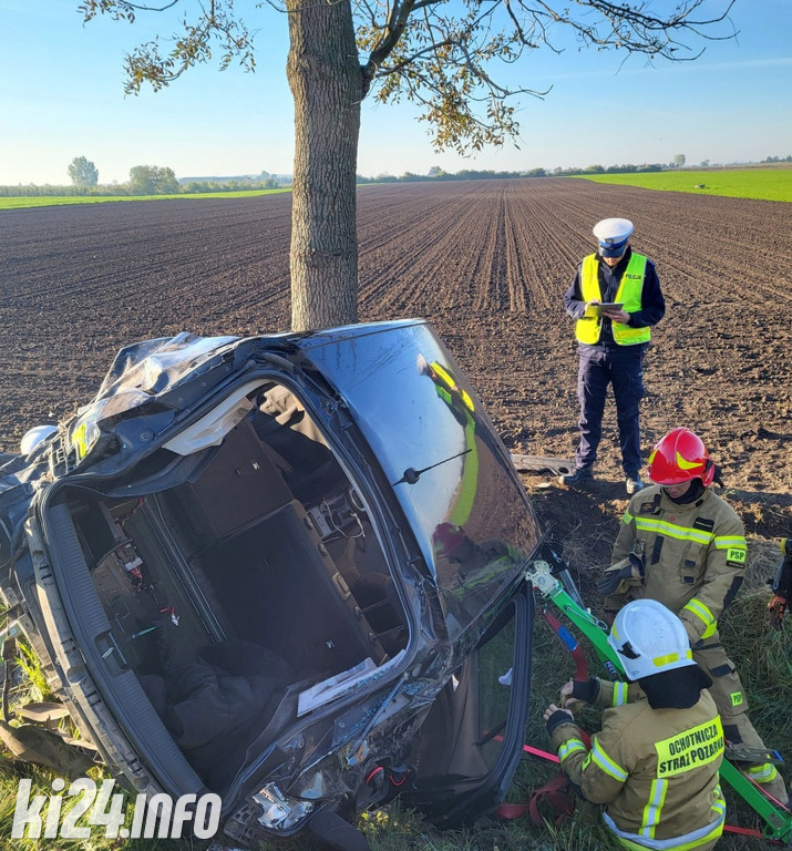 Wypadek opla na DK62