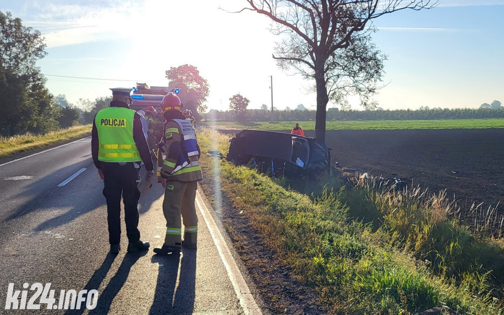 Wypadek opla na DK62