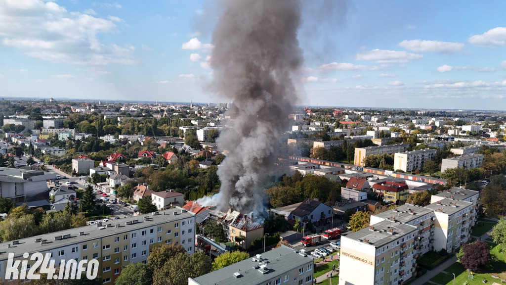 Pożar domów przy ul. Jagiellońskiej