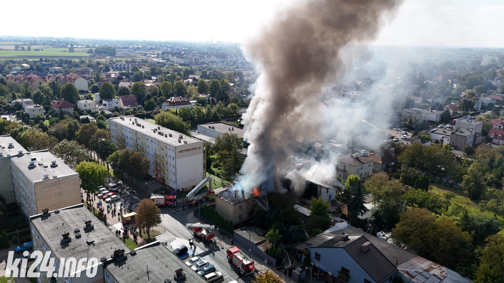Pożar domów przy ul. Jagiellońskiej