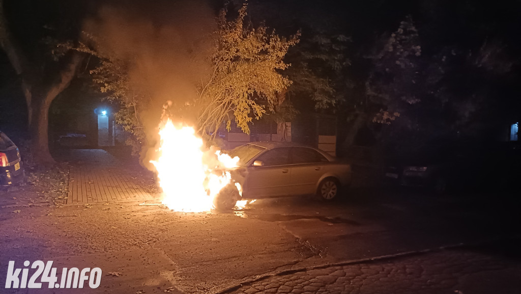 Pożar samochodu na osiedlu Nowym