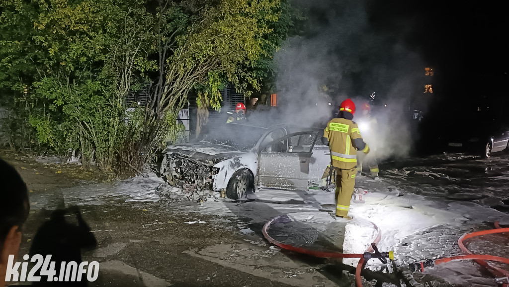 Pożar samochodu na osiedlu Nowym