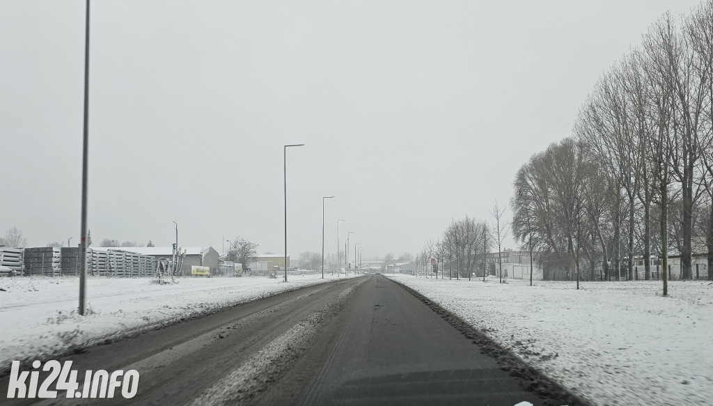 Ślisko na drogach w Inowrocławiu