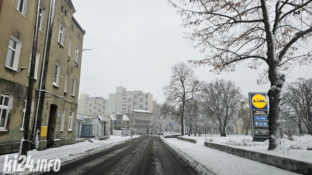 Ślisko na drogach w Inowrocławiu
