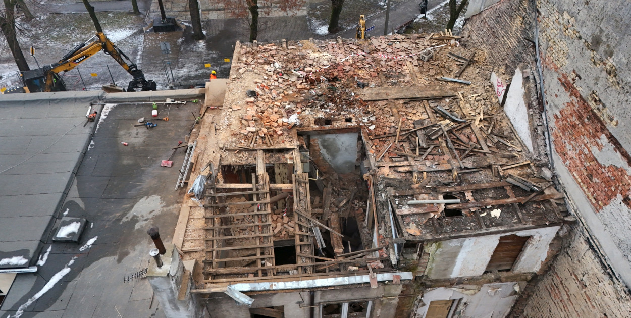 Rozbiórka kamienicy przy ul. Kościuszki