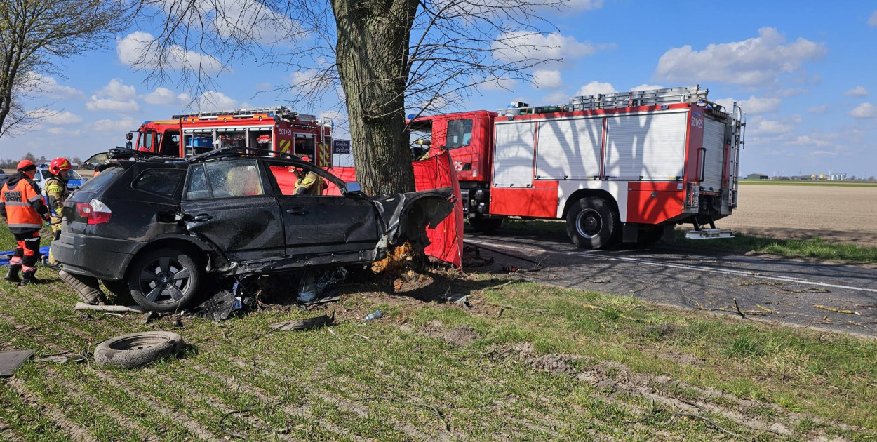 BMW uderzyło w drzewo