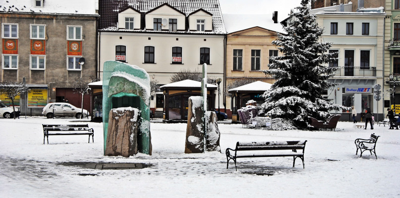 Centrum Inowrocławia w zimowej szacie