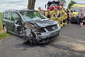 Auto uderzyło w drzewo, jedna osoba trafiła do szpitala-50091