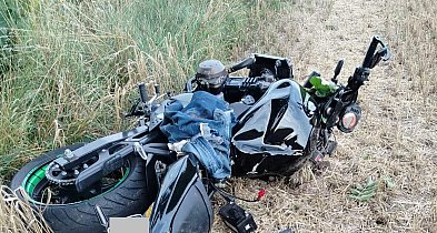 Groźny wypadek motocyklisty. Sarna wybiegła na drogę-51321
