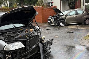 Czołowe zderzenie passata z yarisem-53789