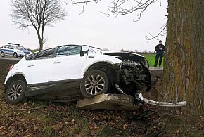 We wsi Sucharzewo uderzyła fordem w drzewo-54176