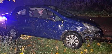 Z promilami za kierownicą – samochód w rowie, kierowca w kłopotach-53412