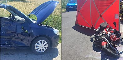 Tragiczny finał zderzenia auta z motocyklem. Nie żyje 60-latek