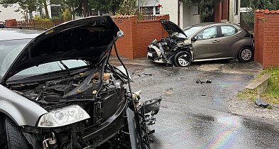 Czołowe zderzenie passata z yarisem-53789