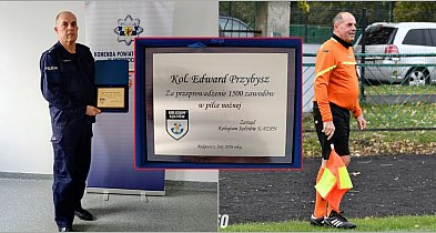 Policjant z Inowrocławia doceniony za 25 lat... z gwizdkiem