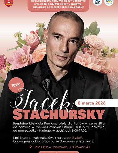 Recital z okazji Dnia Kobiet w Janikowie. Na scenie Stachursky