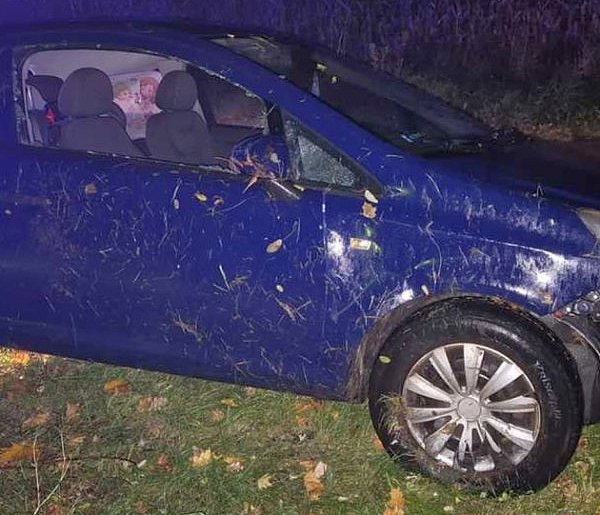Z promilami za kierownicą – samochód w rowie, kierowca w kłopotach-53412