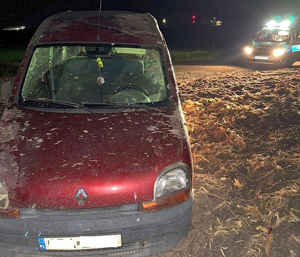 Dachowanie renault z 18-latkiem za kółkiem-53552