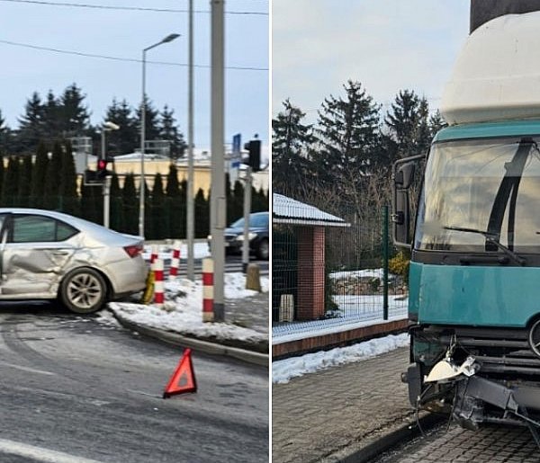 W Jaksicach ciężarówka uderzyła w Skodę-55882