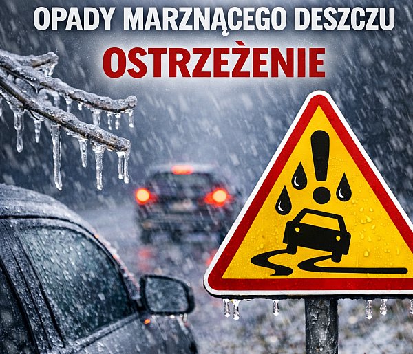 Jest ostrzeżenie o marznącym deszczu