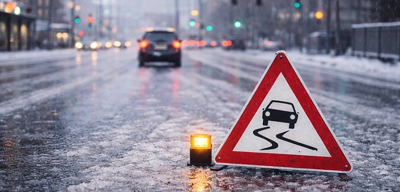 Bardzo ślisko na drogach w mieście i regionie