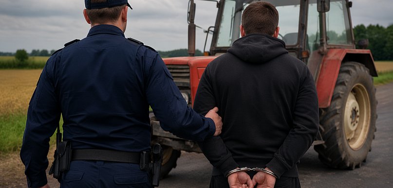 Pijany recydywista za kierownicą traktora. Trafi do więzienia
