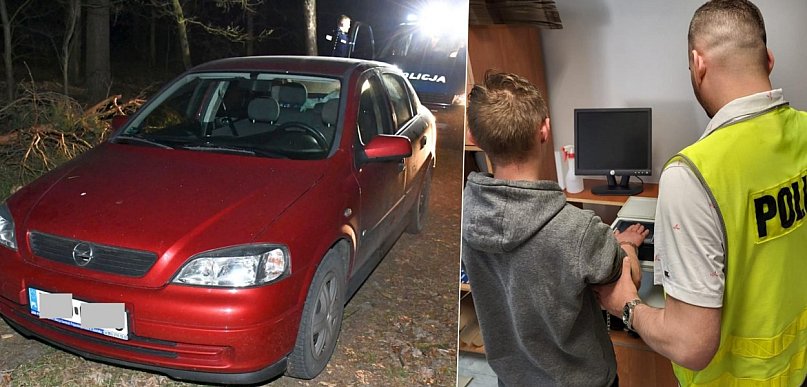 Nocny pościg i ucieczka oplem do lasu. Policjanci go dopadli
