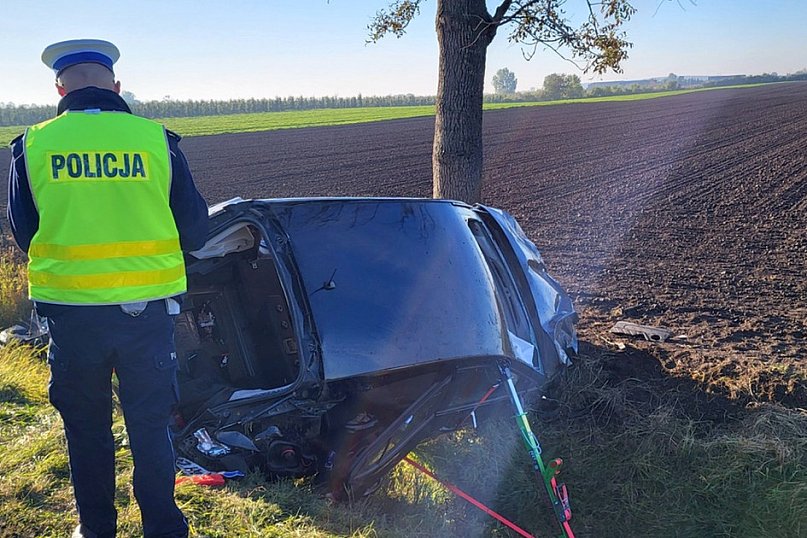 Wypadek opla na DK62