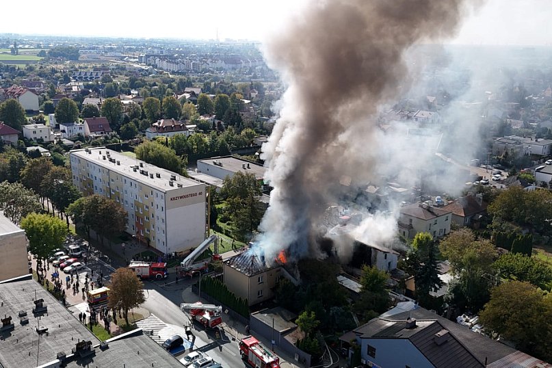 Pożar domów przy ul. Jagiellońskiej