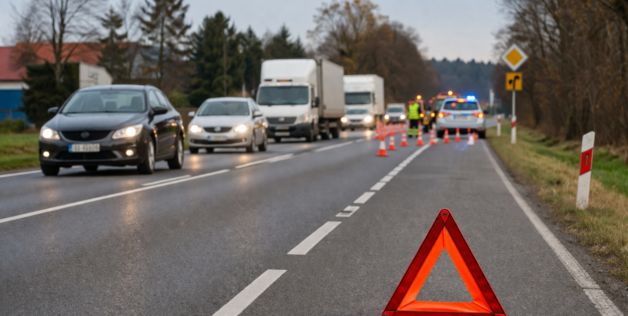 Wypadek na trasie do Bydgoszczy. Ruch wahadłowy na DK25