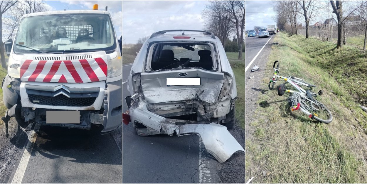 Potrójna kolizja na krajówce za Kruszwicą