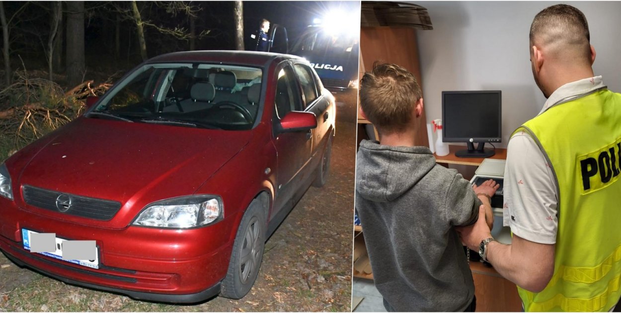 Nocny pościg i ucieczka oplem do lasu. Policjanci go dopadli