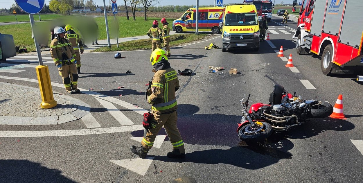 Tragiczny wypadek pod Strzelnem. Nie żyje motocyklista